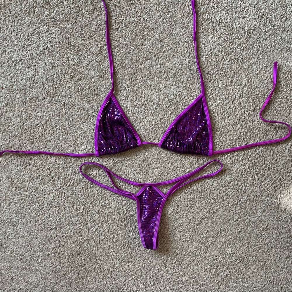 Purple sequin bikini